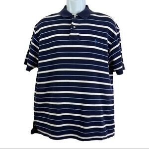Polo Ralph Lauren Men T-shirt Blue Striped Sz L